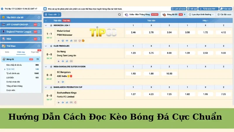 TIP88 Hướng Dẫn Cách Đọc Kèo Bóng Đá Cực Chuẩn Cho Tân Thủ